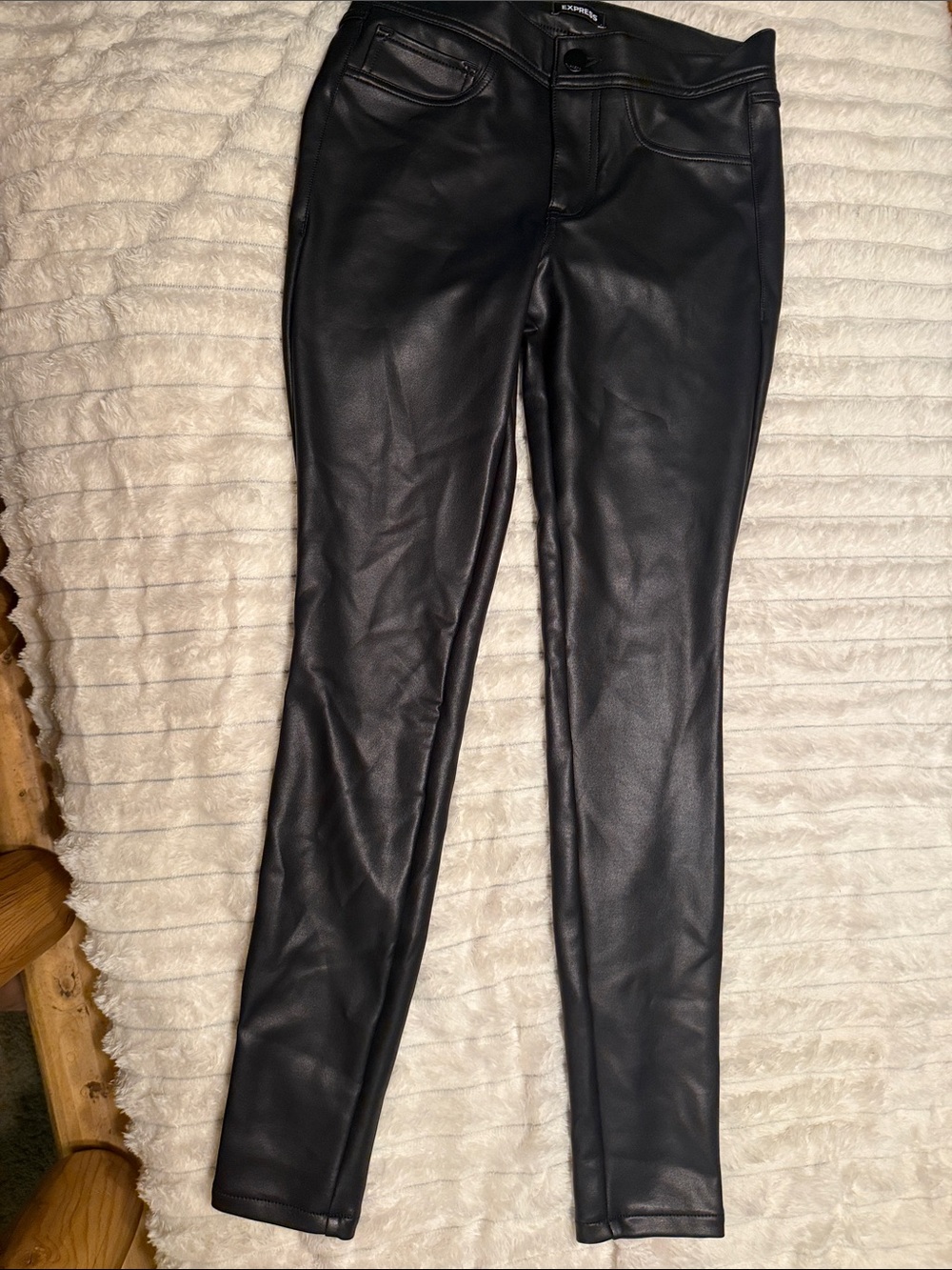 Express Black Faux Leather Skinny Pants